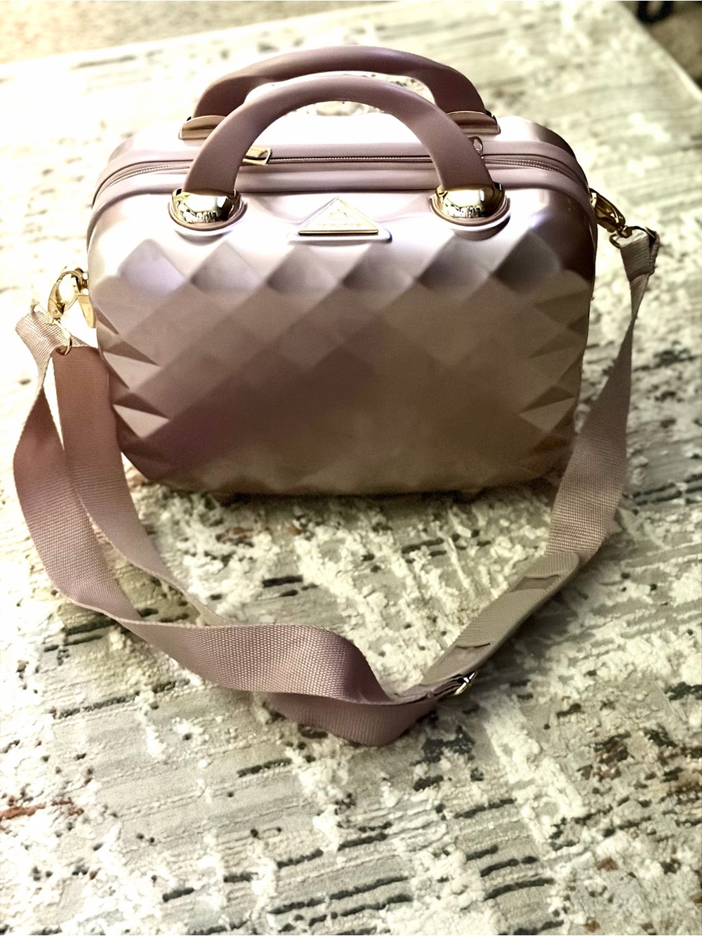 Triforce Firenze Rose collection Cosmetic Carry Case with Shoulder Strap.